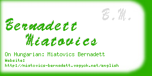 bernadett miatovics business card